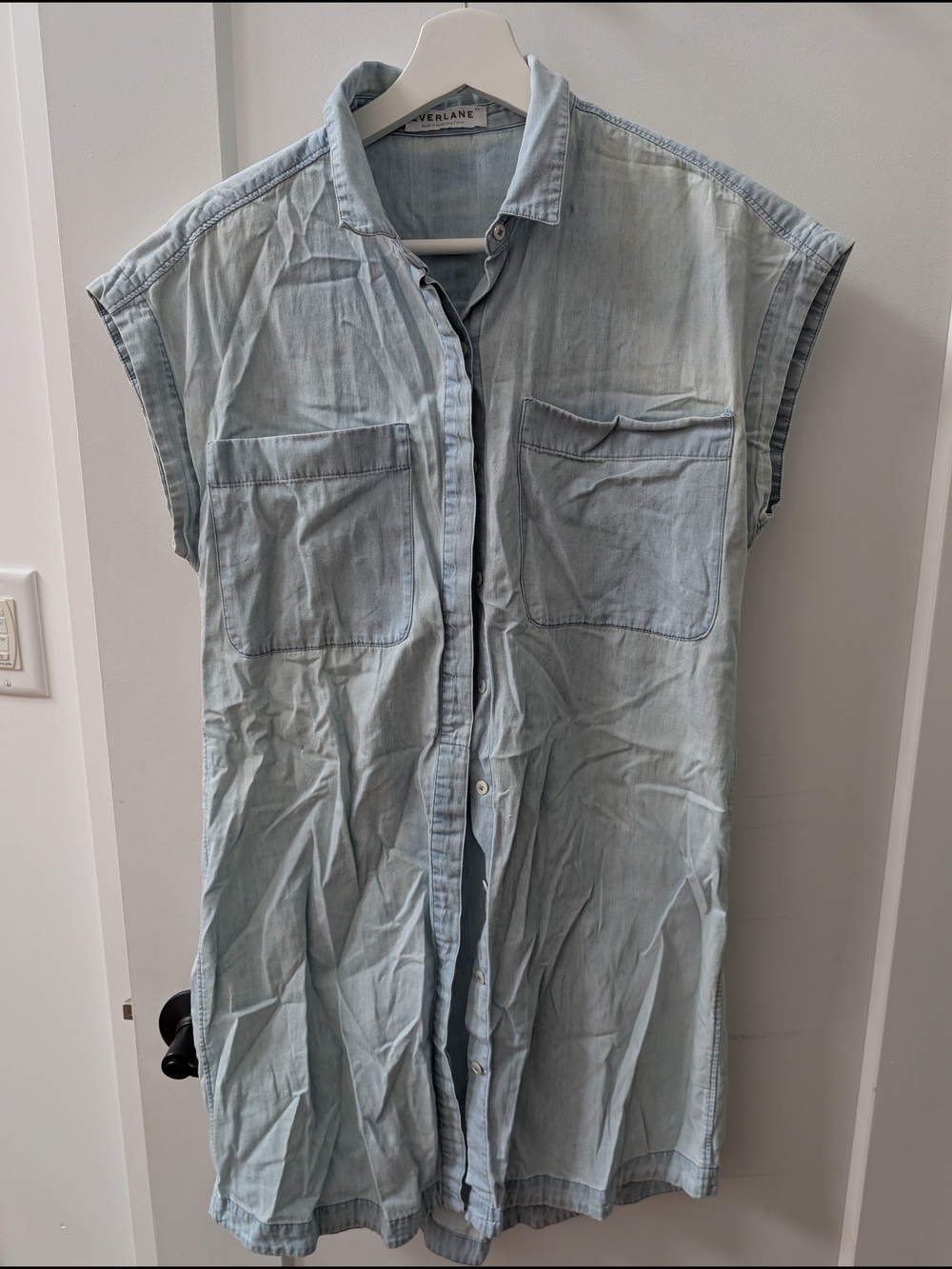 Everlane Light Wash Denim Shirt Dress